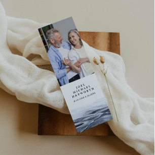 Minitarjeta De Visita JOEL Minimalist Ocean Water Funeral Poem Bookmark