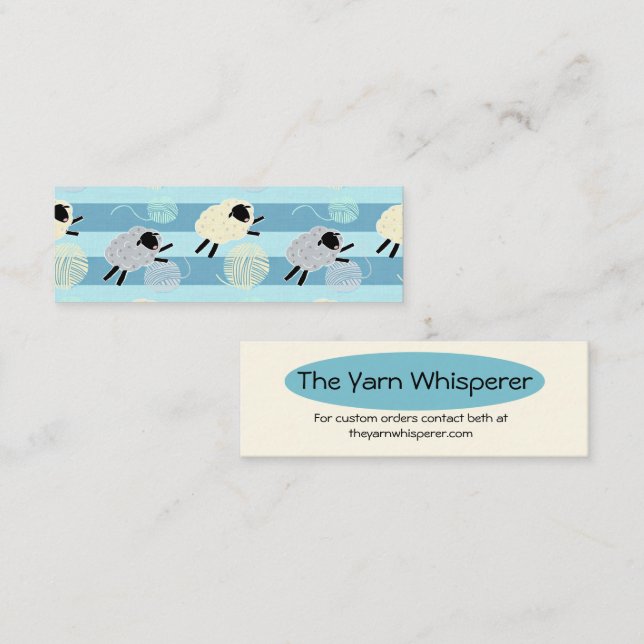 Minitarjeta De Visita Knit crochet yarn de oveja melena (Anverso / Reverso)