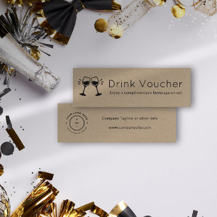 Minitarjeta De Visita Kraft Brown moderno vitorea gafas para beber bolet