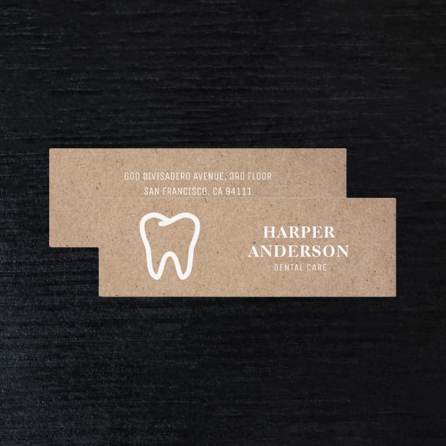 Minitarjeta De Visita Kraft Moderno Icono de diente blanca Dental Mini E (Subido por el creador)