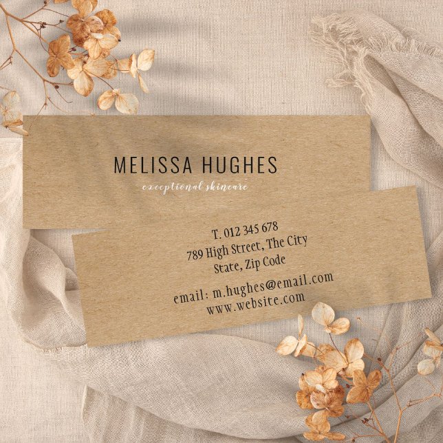Minitarjeta De Visita Kraft ruso moderno simple (Simple Modern Rustic Kraft Mini Business Card)