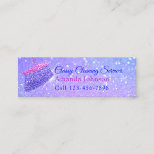 Minitarjeta De Visita La limpieza mantiene el purpurina púrpura rosado