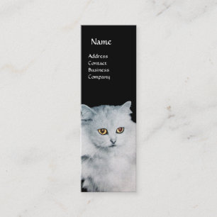 MINITARJETA DE VISITA LA REINA DE LOS GATOS BLANCOS MONOGRAM