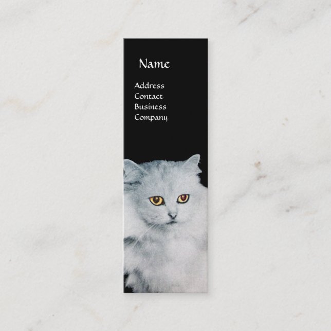 MINITARJETA DE VISITA LA REINA DE LOS GATOS BLANCOS MONOGRAM (Anverso)