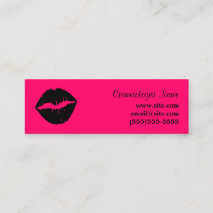 Minitarjeta De Visita Labial rosa y negro