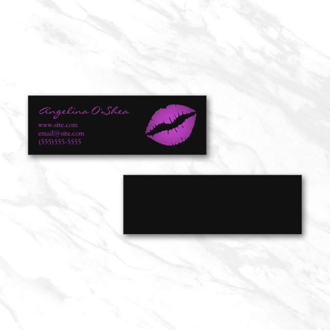 Minitarjeta De Visita Labial Violeta (Violet Lipstick Skinny Business Card)