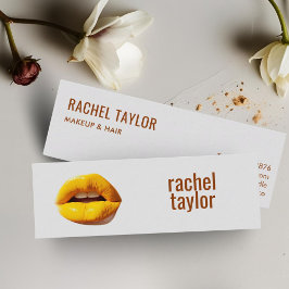 Minitarjeta De Visita Labios amarillos y grises profesional moderno