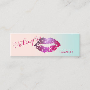 Minitarjeta De Visita Labios Brillantes Modernos Profesionales Femeninos
