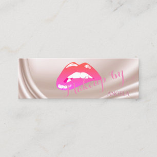 Minitarjeta De Visita Labios de Saten Profesionales Modernos y Elegantes