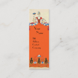 MINITARJETA DE VISITA LADY NARANJA FASHION COSTUME DISEÑADOR MAKEUP ARTI