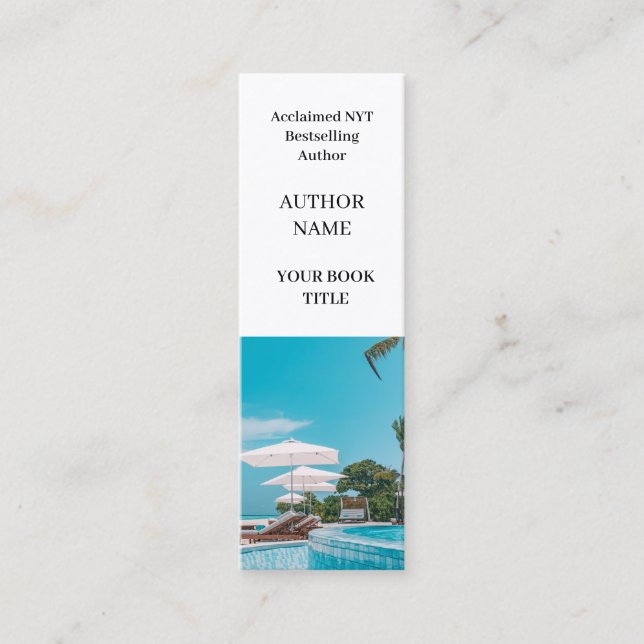 Minitarjeta De Visita Lanzamiento de libro | Diseño promocional mini aut (Anverso)