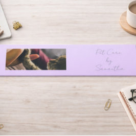 Minitarjeta De Visita Lavender Script Business Card QR Code Service Menu