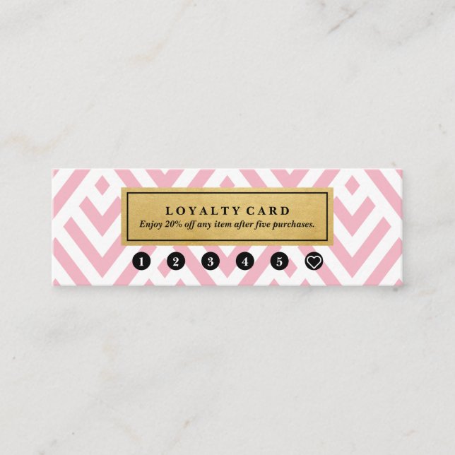 Minitarjeta De Visita Lealtad moderna clásica del rosa del acento del (Anverso)