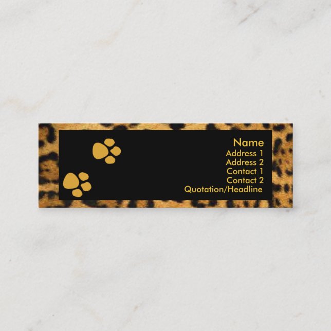 Minitarjeta De Visita Leopard Business Card (Anverso)