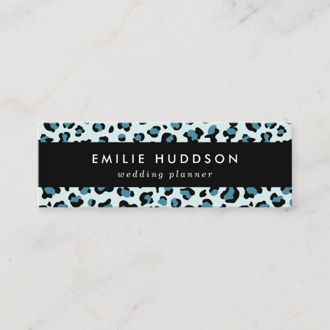 Minitarjeta De Visita Leopard Print, Leopard Spots, Blue Leopard (Anverso)