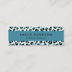 Minitarjeta De Visita Leopard Print, Leopard Spots, Blue Leopard
