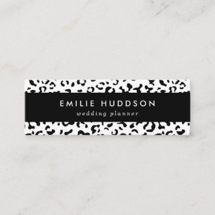 Minitarjeta De Visita Leopard Print, Leopard Spots, Negro Y Blanco