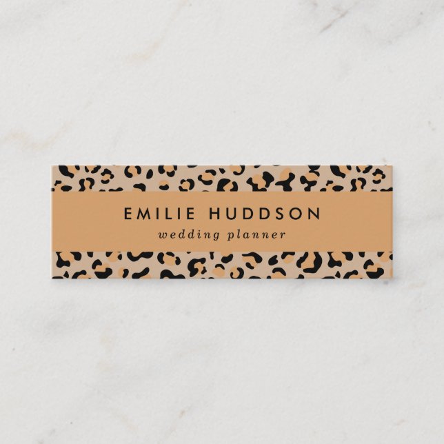 Minitarjeta De Visita Leopardo Print, Leopard Spots, Brown Leopard (Anverso)