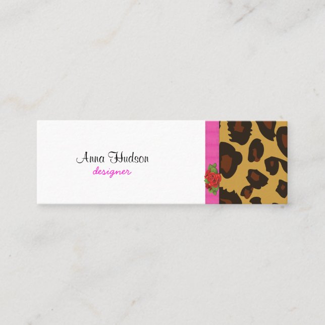 Minitarjeta De Visita Leopardo Print, Leopard Spots, Brown Leopard (Anverso)