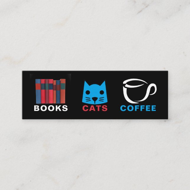 Minitarjeta De Visita Libros Cats Café Marcador (Anverso)