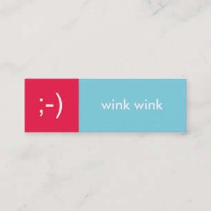 Minitarjeta De Visita Ligue el mensaje de texto azul rojo del emoticon