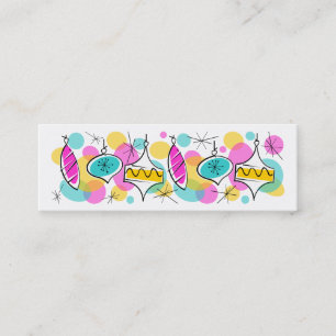 Minitarjeta De Visita Línea retra texto de las chucherías del árbol d