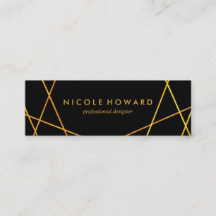 Minitarjeta De Visita Líneas de oro exquisitas en blanco negro