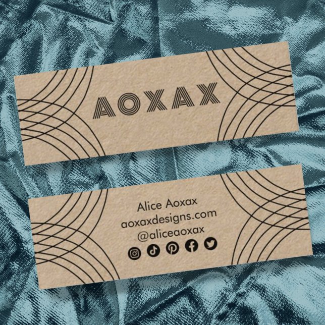 Minitarjeta De Visita Líneas minimalistas Resumen de formas Kraft único (Subido por el creador)