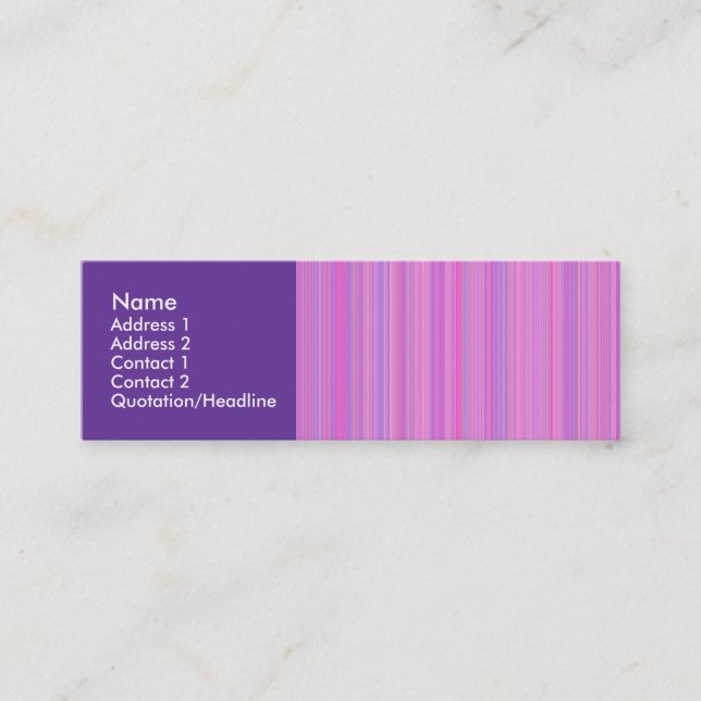 Minitarjeta De Visita Líneas rosadas púrpuras (Anverso)