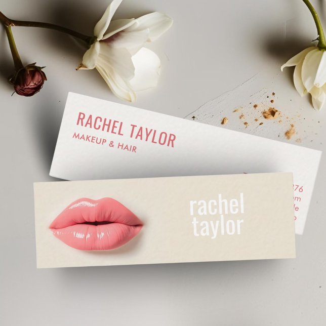 Minitarjeta De Visita Lips 3D rosadas Profesionales modernos (Subido por el creador)