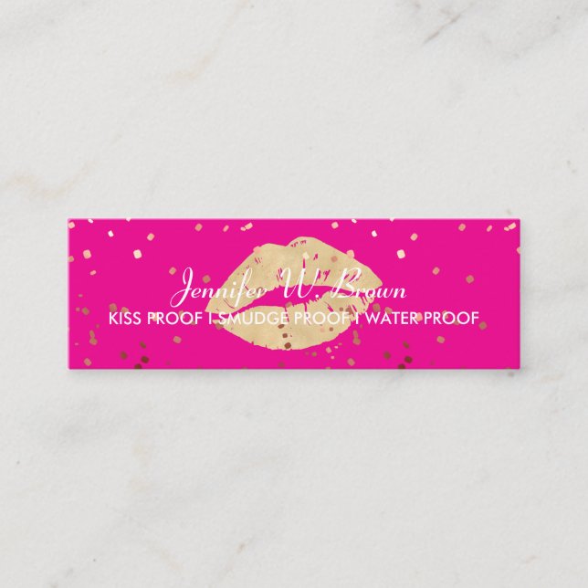 Minitarjeta De Visita Lips Distribuidor Lipstick salón de maquillaje (Anverso)