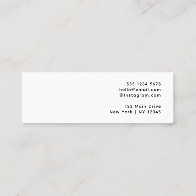 Minitarjeta De Visita Logo blanco | Personalizado Jewelry Stud Earring B (Reverso)