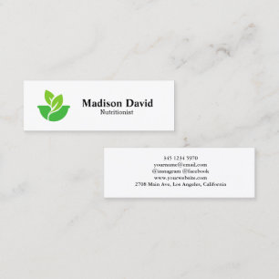 Minitarjeta De Visita Logo de Nutritionist Dietitian Personalizado healt