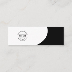 Minitarjeta De Visita Logo de personalizado negro, elegante, cuadrado, p