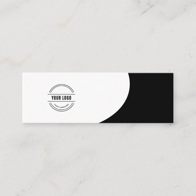 Minitarjeta De Visita Logo de personalizado negro, elegante, cuadrado, p (Anverso)