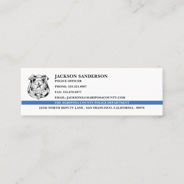 Minitarjeta De Visita Logo del Departamento de Policía (Anverso)
