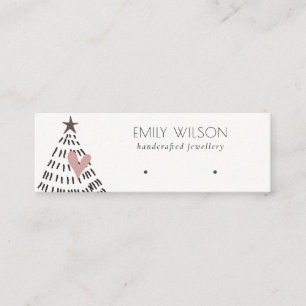 Minitarjeta De Visita Logotipo de arete de corazón de árbol de Navidad m