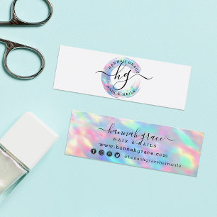 Minitarjeta De Visita Logotipo de barrido de arcoiris Pastel de uñas en