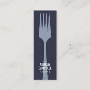 Minitarjeta De Visita logotipo de catering de tenedor minimalista de che