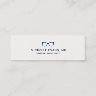 Minitarjeta De Visita Logotipo de gafas azules de la marina Optometrist 