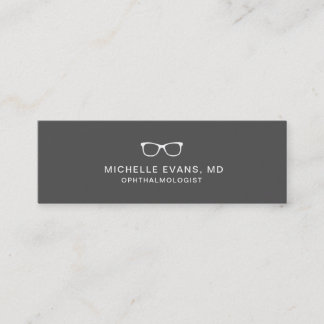 Minitarjeta De Visita Logotipo de gafas oftalmólogas blancas y grises os