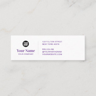 Minitarjeta De Visita Logotipo de negocio minúsculo morado simple modern
