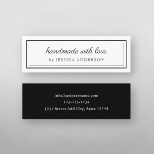 Minitarjeta De Visita Logotipo de producto hecho a mano con amor y elega