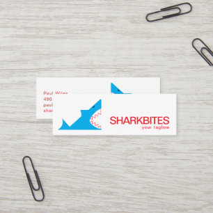 Minitarjeta De Visita Logotipo de Sharkbites Marca de mariscos o comid