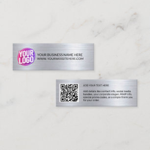 Minitarjeta De Visita Logotipo de su empresa y código QR y texto de equi