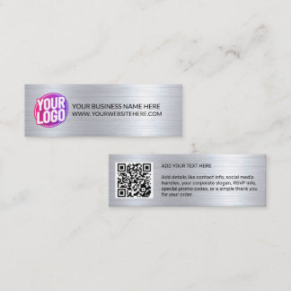 Minitarjeta De Visita Logotipo de su empresa y código QR y texto de equi