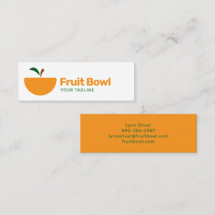 Minitarjeta De Visita Logotipo de tazón de frutas   Marca de alimentos f