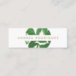 Minitarjeta De Visita Logotipo del círculo de las hojas tropicales