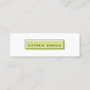 Minitarjeta De Visita Logotipo femenino Verde Profesional mínimo