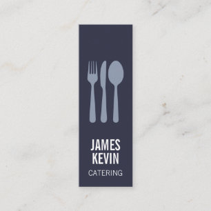 Minitarjeta De Visita logotipo minimalista de catering elegante moderno 